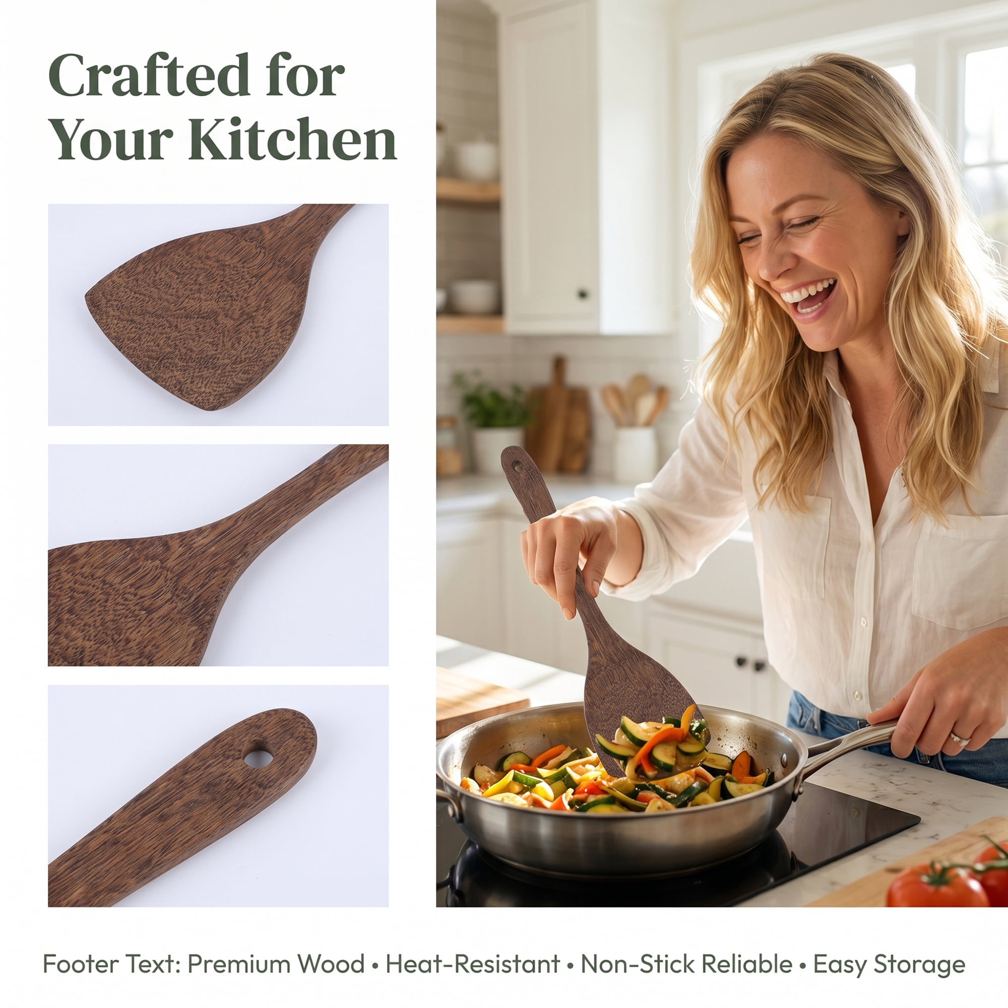 Unique Bargains Kitchen Utensil Heat-Resistant Cooking Tool for Flipping Brown 13.4x3.5 in