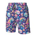 thumbnail image 4 of Vsdgher mushroom Skull rainbow color Men's Beach Shorts, Surfing shorts, Swim trunks, Quick Dry Swim Trunks for Surfing Beach Fun -3X-Large, 4 of 6