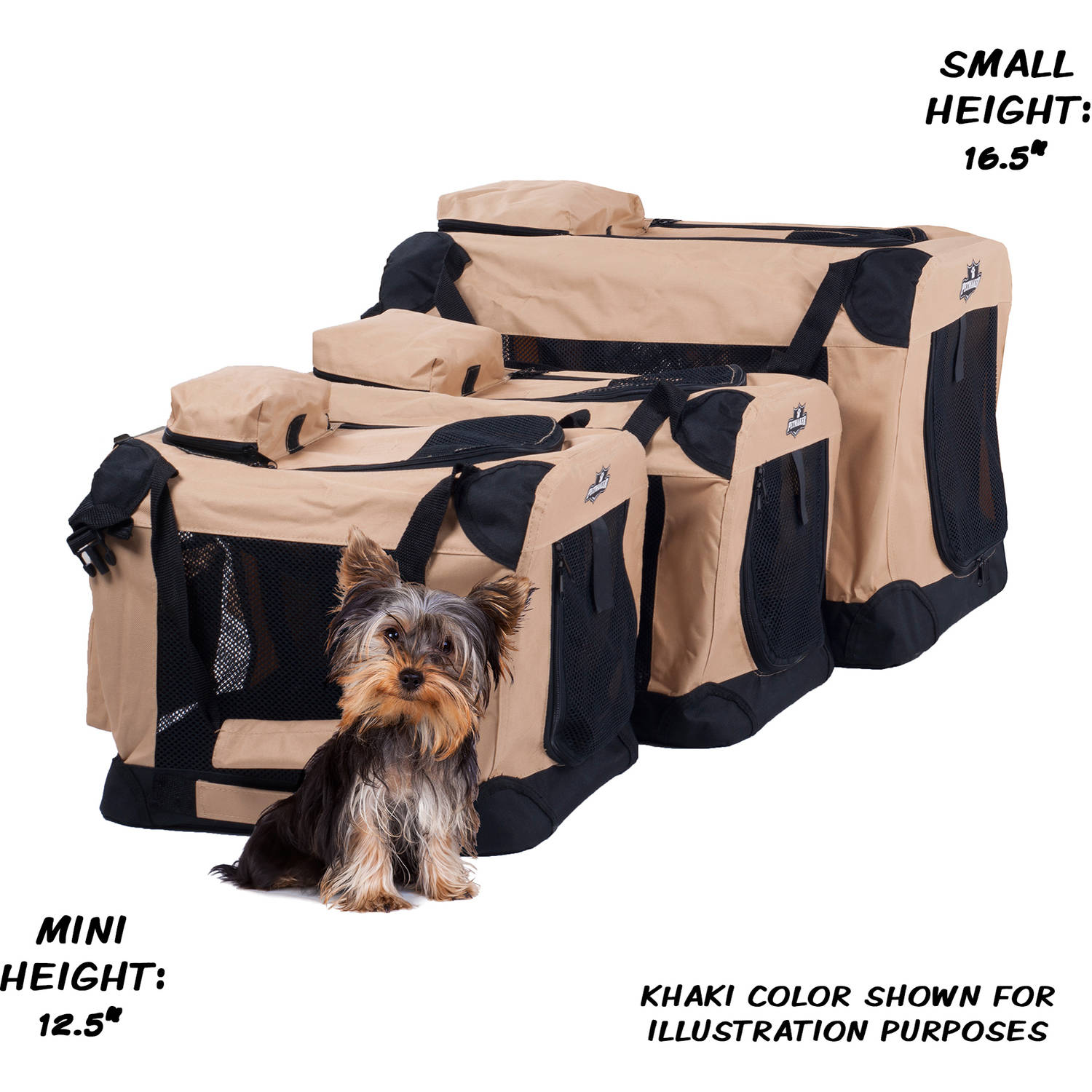 Petmaker Soft Sided Pet Crate, Purple, 20"L x 12"W x 12.5"H