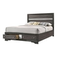 thumbnail image 2 of FOA Laren Contemporary 3-Piece Gray Wood Bedroom Set - Queen + 2 Nightstands, 2 of 7