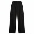 thumbnail image 3 of Zivyakyron Baggy Womens Wide Leg Jeans Full Length Summer Denim High Waisted Cargo Jeans for Women Multi Pocket Going Out Plain Casual Pants, 3 of 5