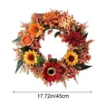 thumbnail image 2 of PSVFUJZ 18 Inch Fall Wreaths for Front Door, Thanksgiving Farmhouse Decor, Artificial Autumn Wreath with Sunflower Hydrangeas for Thanksgiving Farmhouses Home Outdoor Indoor Decor, 2 of 6
