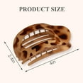 thumbnail image 5 of 4 PCS Flat Hair Clips, Round Lay Down Hair Claw Clips for Women Girls, French Strong Hold Hair Barrettes for Thick Thin Hair,Comfortable Curved Flat Clips for Lying,Driving and More (Leopard), 5 of 8