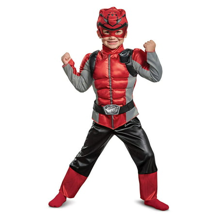 Boy's Red Ranger Muscle Halloween Costume - Beast Morphers