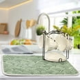thumbnail image 5 of Yayeee Dish Drying Mat for Kitchen Counter 16"x18" Microfiber Absorbent Pad, Retro Green Abstract, 5 of 7