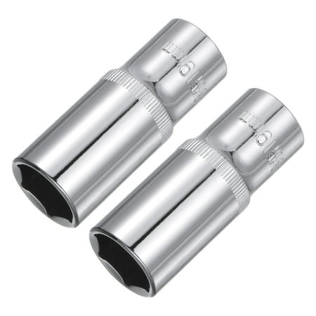 

2Pcs 3/8-inch Drive 19mm Steel Chrome Plated 6-Point Shallow Socket