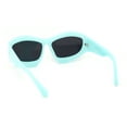 thumbnail image 4 of Womens Oversized Trendy Sport Thick Bevel Frame Wrap Plastic Sunglasses Sky Blue - Black, 4 of 4