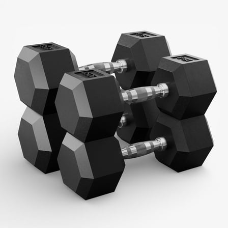 Mikolo Rubber Hex Dumbbell Set, Option in 60lbs, Strength Training Weight Set Home Gym