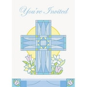Unique 45158 Christening Holy Communion Baptism Boy Party Invite Invitations - Blue, 8 Count