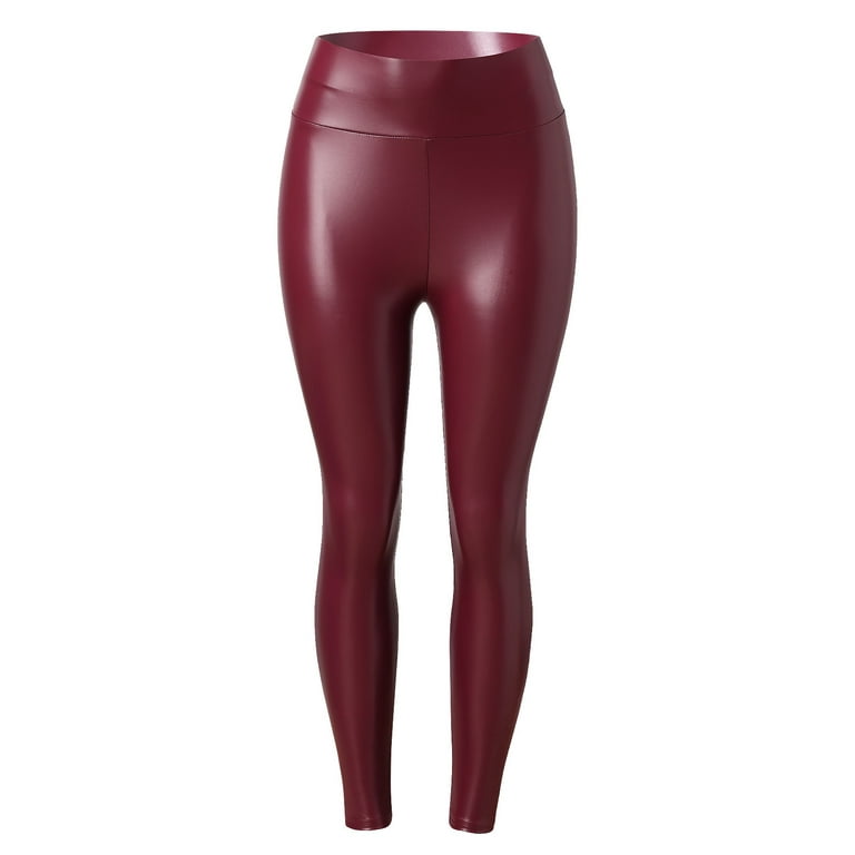 Baocc Leather Pants for Women, Womens Faux Leather Leggings