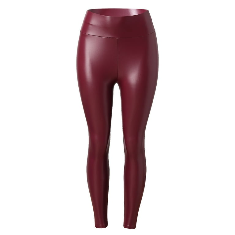 Baocc Leather Pants for Women, Womens Faux Leather Leggings