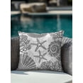 thumbnail image 3 of Outdoor Pillows Waterproof, Grey Coastal Throw Pillows with Inserts Included, Beach Starfish Nautical Coral Shell Summer Indoor Outdoor Decorative Lumbar Pillow for Bed/Couch/Patio 16"x16", 1Pcs, 3 of 8