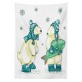thumbnail image 3 of Ambesonne Polar Bear Tablecloth Rectangular Table Cover, Friends Fish Xmas, 52"x70", Pale Yellow Green Teal, 3 of 4