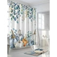 thumbnail image 3 of Fall Thanksgiving Shower Curtain, Orange White Blue Pumpkin Eucalyptus Leaf Bathroom Decor Curtains Set with Hooks, Waterproof Fabric Home Accessories， Stall 54 X 78 Inch, 3 of 6