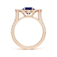 thumbnail image 2 of ANGARA Oval Lab Grown 2 Ct Blue Sapphire Halo Engagement Ring for Women in 14K Rose Gold (Size-9x7mm) | September Birthstone, Anniversary, Jewelry Gift for Women | Lab-Grown Blue Sapphire Ring, 2 of 8