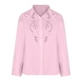 thumbnail image 5 of bnaln Women's Cardigans Dressy Casual Blouses Elegant Tunic Tops Lace Embroidered Hollow Out Long Sleeve Shirts Casual Business Office Work Tops Trendy Spring Blouses Fall Outfits, 5 of 6