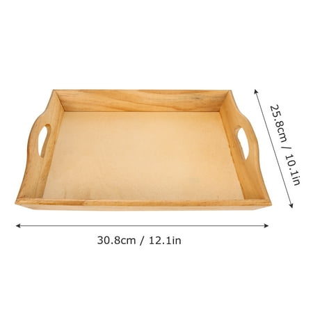

1Pc Wooden Rectangular Service Plate Household Tea Serving Tray Dessert Tray