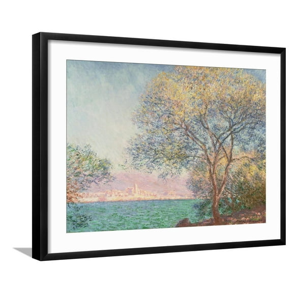 Art.com Morning at Antibes, 1888 (Oil on Canvas) Giclee Print by Claude Monet, Black Frame Wall Art, 29" x 23"
