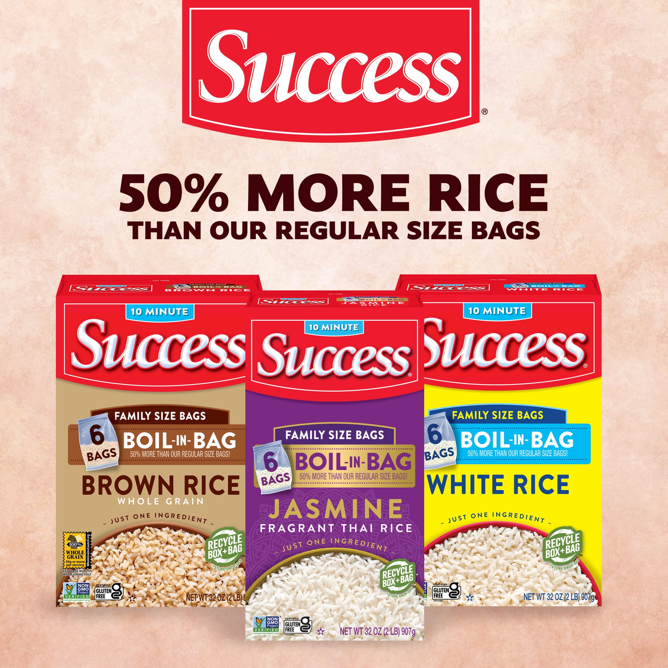 (8 pack) Success Boil-in-Bag Rice, Precooked Long Grain White Rice, Gluten Free, 32 oz Bags, 6 Count