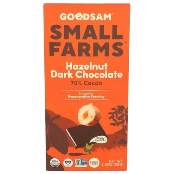 Pack of 10 Goodsam Dark Hazelnut Chocolate Bars 2.8 oz