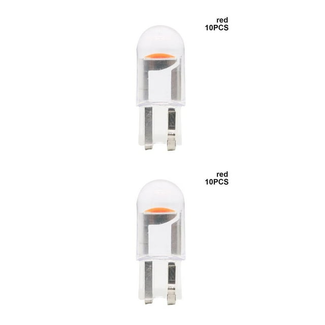 Langgg 10PCS T10 168 192 2825 COB LED Car Parking Light Side Door Bulb Instrument Lamp Auto Lights Red 10pcs 2Set