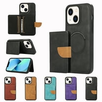 Dteck for iPhone 13 Wallet Case, Compatible with MagSafe, 2 in 1 Magnetic Detachable PU Leather Card Pocket Wallet iPhone 13 Case for Women Men,Black