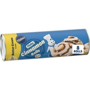 Pillsbury Flaky Cinnamon Rolls with Cinnabon Cinnamon and Butter Cream Icing, 8 Count, 13 oz
