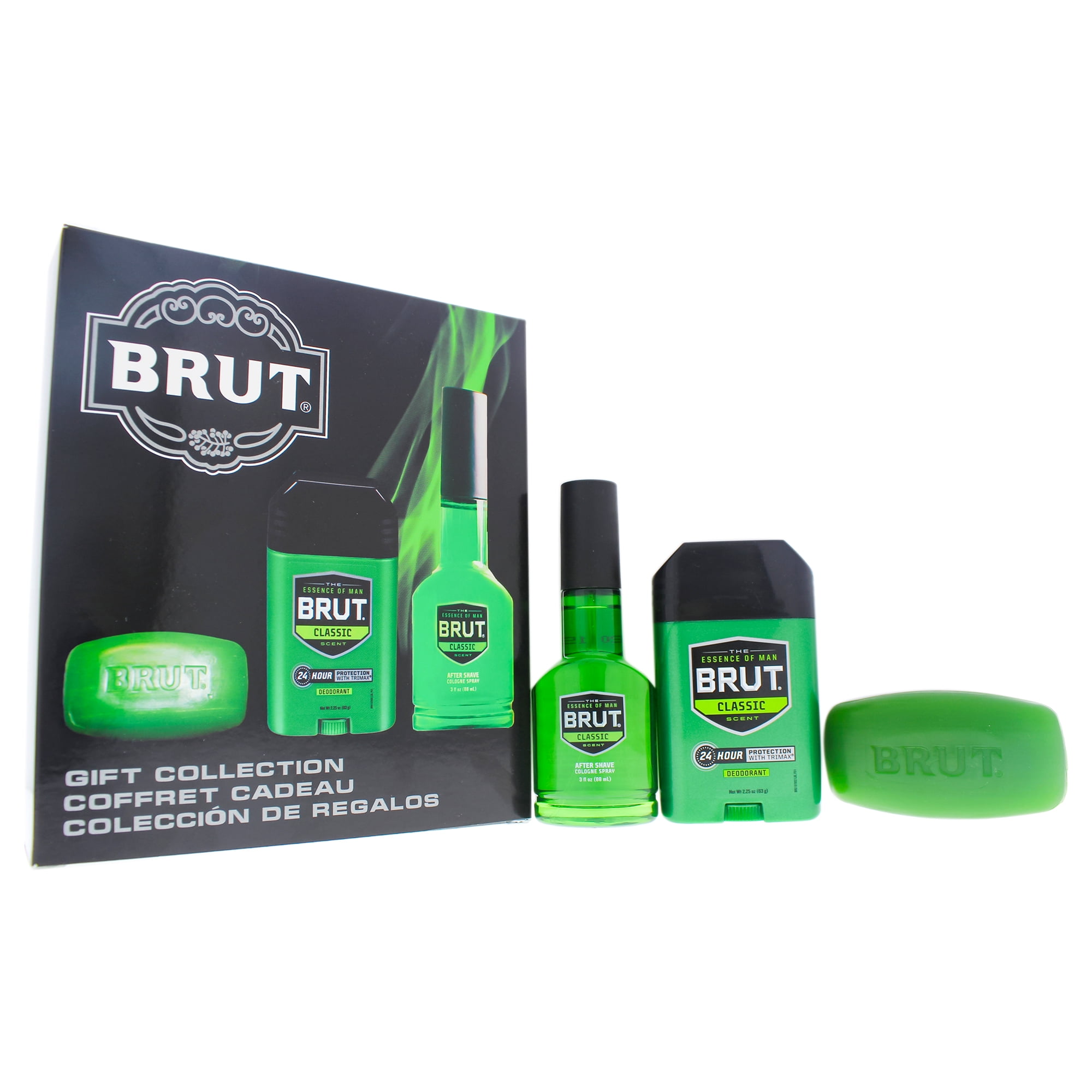 Brut by Faberge Co. for Men 3 Pc Gift Set 3.0oz After Shave Cologne