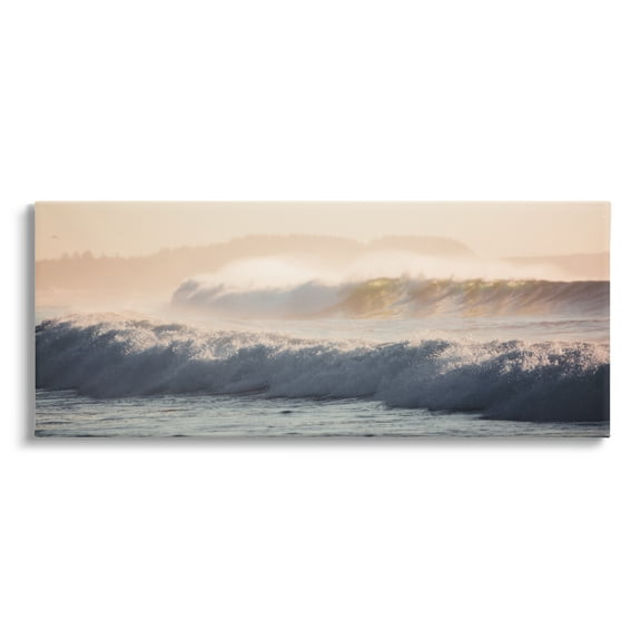 Stupell Industries Tsunami Waves Splash Nature Photography Gallery Wrapped Canvas Print Wall Art, 24 x 10