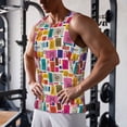 thumbnail image 5 of Balery Cute Doodles Pattern Men's Workout Tank Top Gym Muscle Tee Fitness Bodybuilding Sleeveless T Shirt Quick Dry Fit Muscle Tank Top Slim-Fit Tank-X-Large, 5 of 7