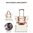 thumbnail image 4 of Gowill 20 inch Carry-on Luggage Spinner Suitcase with Expandable Duffel Bag, White Tan, 4 of 8