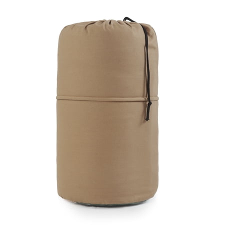 OZARK TRAIL 15 DEGREE COLD WEATHER RECTANGLE CANVAS SLEEPING BAG, 84”X36”, TAN