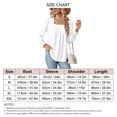 thumbnail image 3 of Pleated Long Sleeve Top Plain Color Curved Hem Fashionable Jacquard Pleated Blouse Shirt White M, 3 of 3