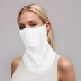 thumbnail image 2 of BYHONG Sun Protective Scarf with Ear Loops UPF 50+ Full Face Cover Lightweight Breathable for Driving Summer Outdoor Use White One Size, 2 of 4