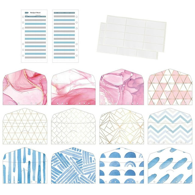 Laminated Cash Envelope System Office Supplies 24 Pcs Stickers Consumption Form Label Unique Design Budget Envelopes