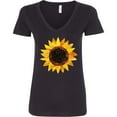 thumbnail image 3 of Inktastic Summer Grunge Sunflower Women's V-Neck T-Shirt, 3 of 5