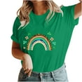 thumbnail image 5 of VgaVtl T-Shirts Womens Plus Size Cotton St. Patrick's Day Short Sleeve Womens Tops Loose Holiday Comfy Bow Print Tops,Green XL, 5 of 5