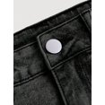 thumbnail image 3 of Womens Black 2 Washed Denim Mini Skirt With White Bow-Tie Pocket Details, 3 of 8
