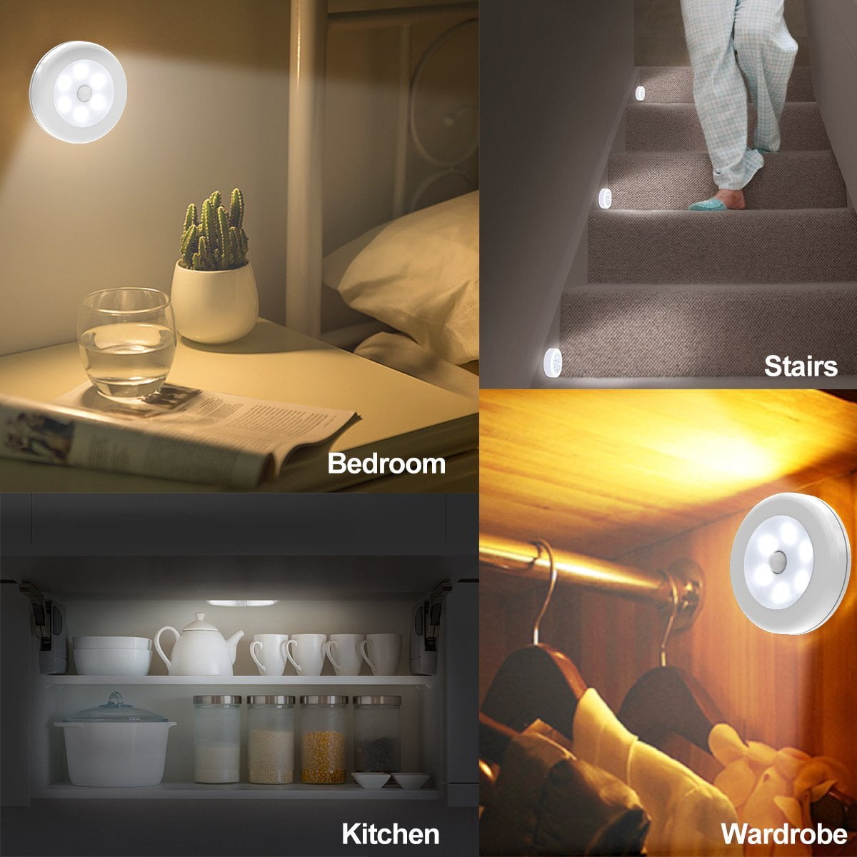 Motion Sensor Cabinet Led Lights USB Rechargeable Battery Operated ...