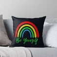 thumbnail image 5 of Ryan; Be Yourself Rainbow Pride Throw Pillow Cover 45x45cm – LGBTQ Equality Cushion for Inclusive Spaces, 5 of 7