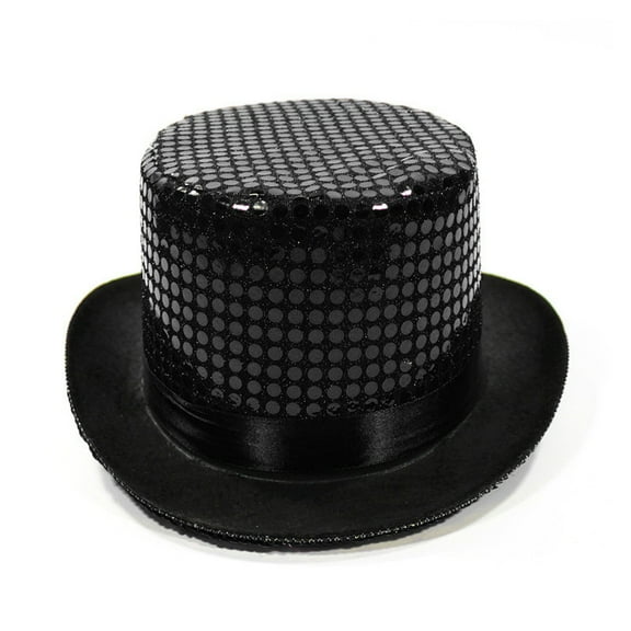 GBSYEWXS Top Hat For Men Sequins Daily Wear All-Season Casual Black Polyester Cap