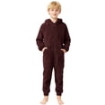 thumbnail image 3 of Jamsmile Kids Fuzzy Fleece Hooded Onesie Zip Up Jumpsuit Boys Girls Warm Winter Wear Fuzzy Warm Jumpsuit, 3 of 8