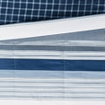 thumbnail image 2 of My World Mason Stripe Blue  and  White Polyester 3-Piece Twin Quilt Set, stripe themed, for Kids, OEKO-TEX Certified, 2 of 7