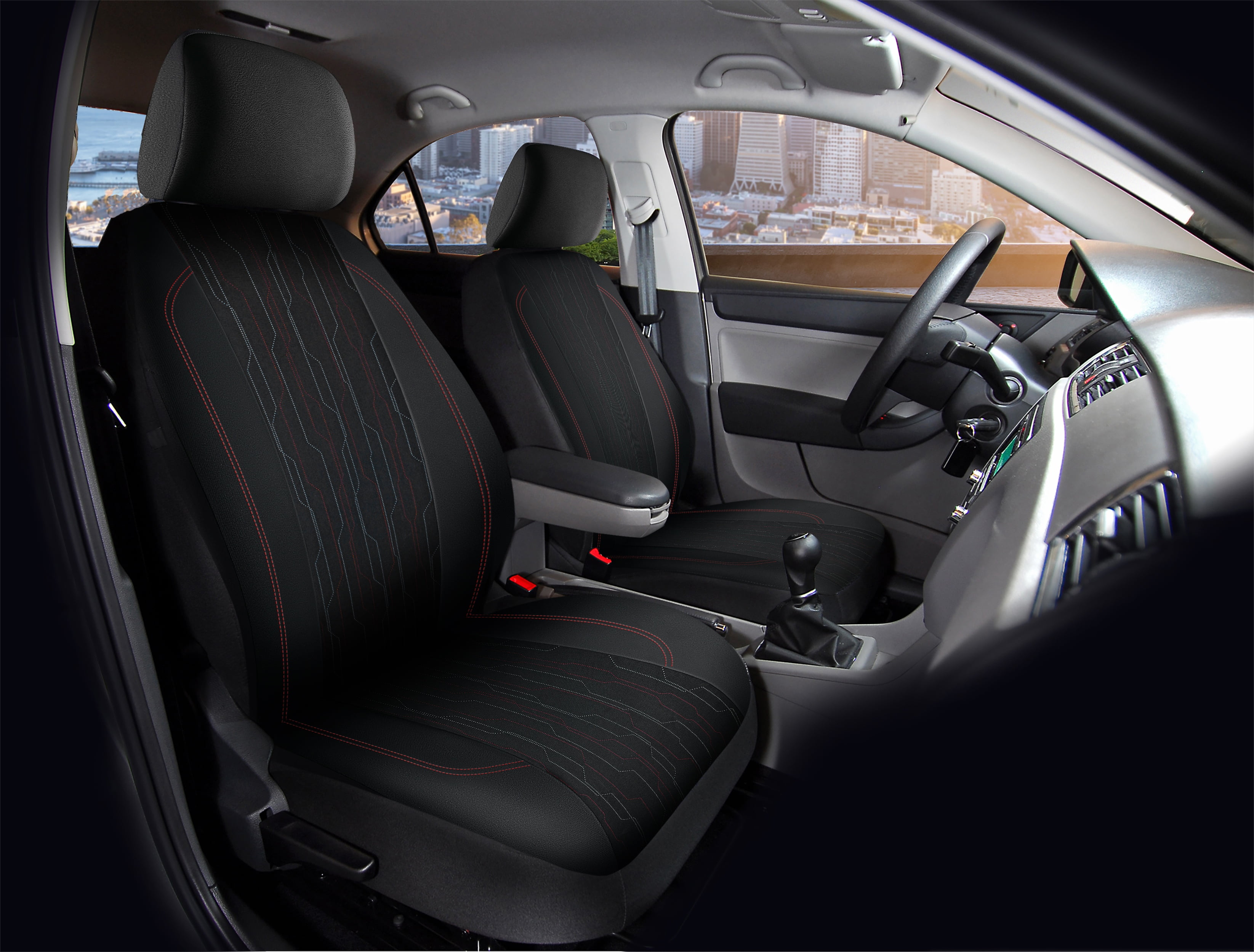 Housses Avant x2 Auto Drive – Style OEM Rayé Hexa Convient à la plupart des voitures, camions et SUV.