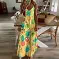 thumbnail image 3 of Lunarable Pineapple Design Sleeveless Dress Woman Fashion Long Dresses Women's Summer Suit Dress 2025, 3 of 7
