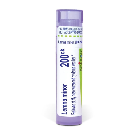 Boiron Lemna Minor 200CK, Homeopathic Medicine for Stuffy Nose Worsened By Damp Weather, 80 Pellets