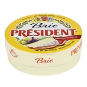 President Precious Plain Brie Soft Ripened Cheese, 8 Ounce -- 6 per case.