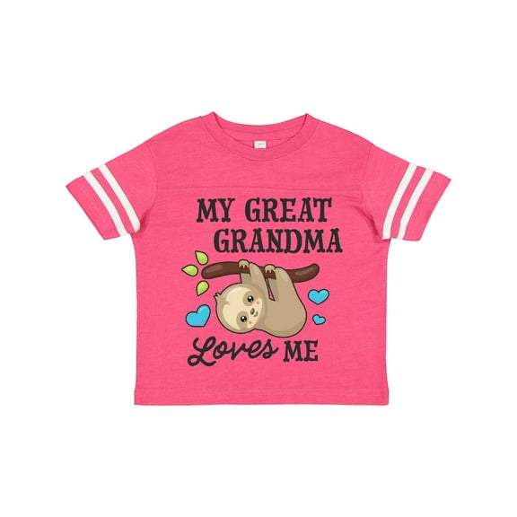 Inktastic My Great Grandma Loves Me with Sloth and Hearts Boys or Girls Toddler T-Shirt