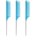 thumbnail image 1 of FloreceBien Peine para trenzas Peine de pelo de cola de rata Pasador de acero Peines de fibra de carbono con cola de acero inoxidable, 1 of 5
