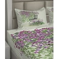 thumbnail image 2 of Ambesonne Summer Fitted & Top Sheet Set with Shams, Flowers Blooming Garden, Purple Green, 2 of 4